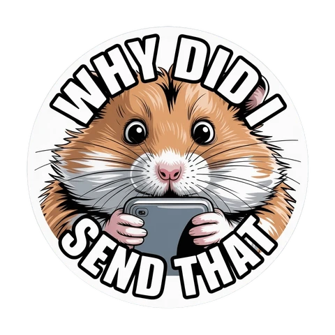 Funny Hamster with Phone Meme Sticker