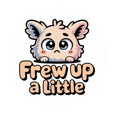 Cute Kawaii Creature with Frew Up a Little Text Sticker