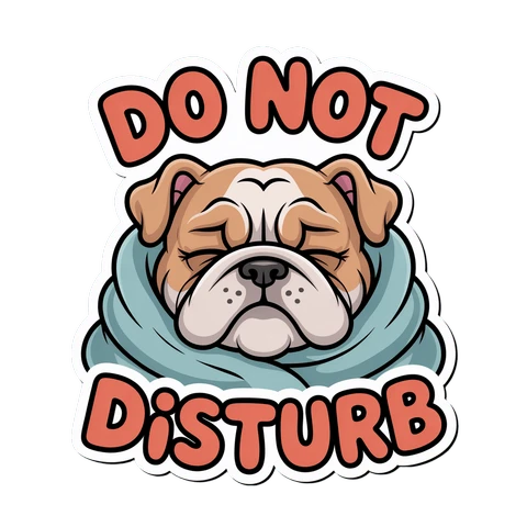 Do Not Disturb Bulldog Vinyl Sticker