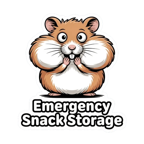Cute Hamster Emergency Snack Storage Sticker