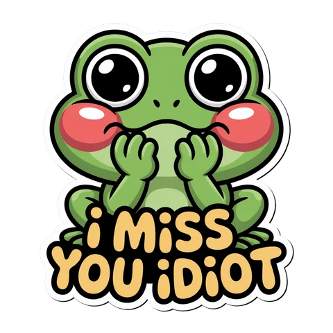 Cute Frog I Miss You Idiot Sticker