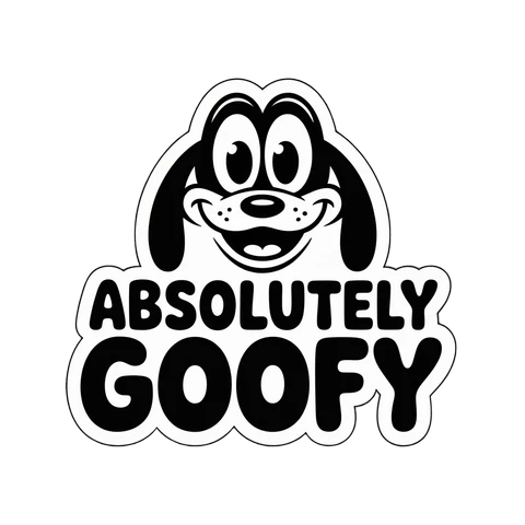 Absolutely Goofy Cartoon Dog Sticker