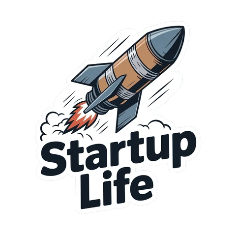 Startup Life Rocket Vinyl Sticker