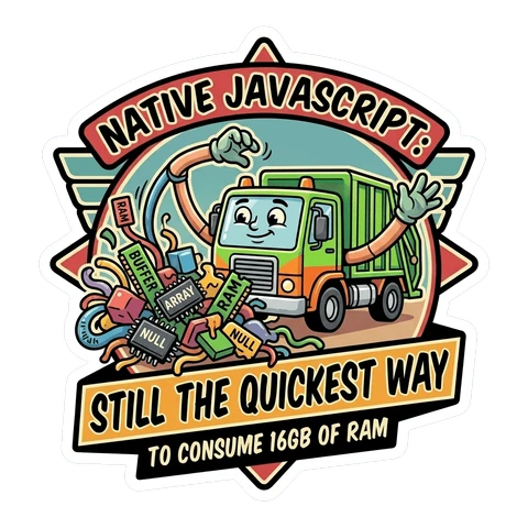 Funny JavaScript Garbage Collector Sticker
