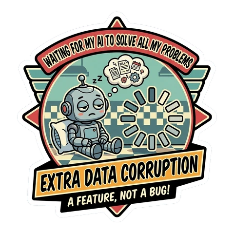 Funny AI Robot Loading Icon Sticker