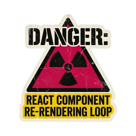 Danger React Component Re-Rendering Loop Sticker
