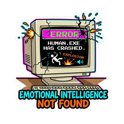 Retro Computer Error Emotional Intelligence Sticker