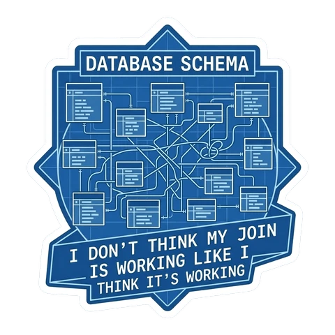 Funny Database Schema Vinyl Sticker