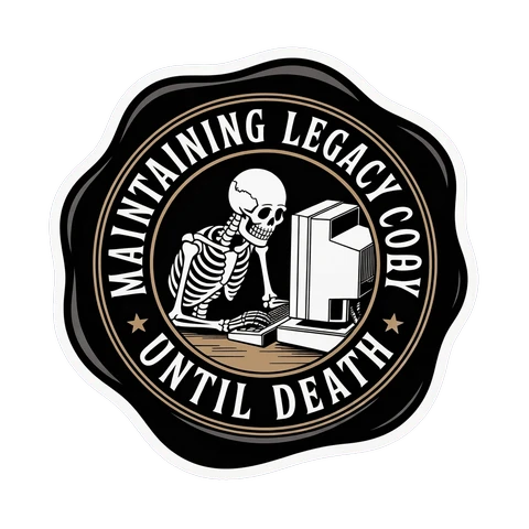 Funny Skeleton Computer Legacy Vinyl Sticker