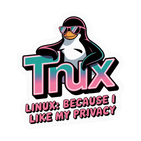 Cool Tux Linux Privacy Vinyl Sticker