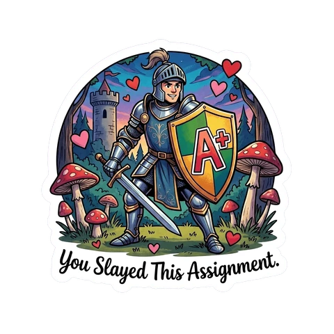 Knight A+ Assignment Achievement Sticker