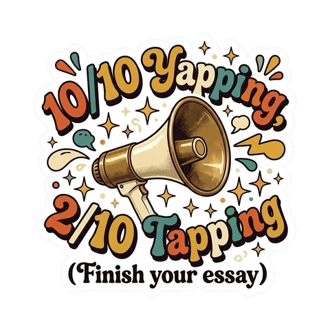 Funny Megaphone Essay Reminder Sticker