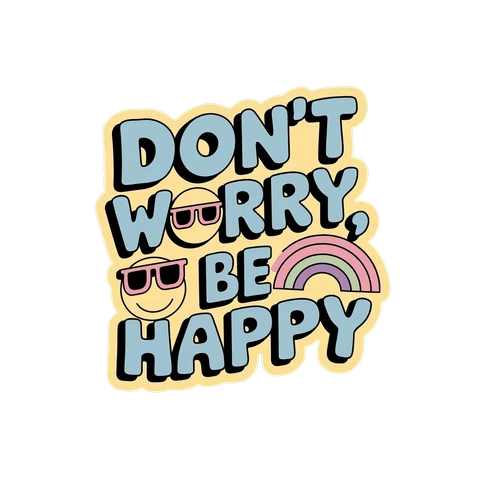 Don't Worry Be Happy Pastel Vinyl Sticker