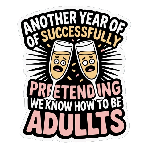Funny Adulting Champagne Quote Vinyl Sticker