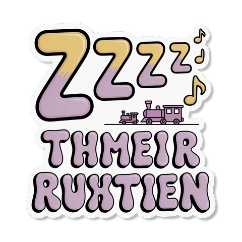 ZZZ Their Ruxtien Funny Text Train Sticker