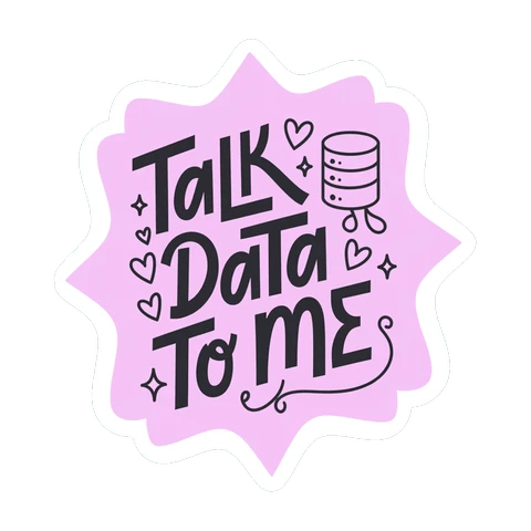 Talk Data To Me Cute Database Nerd Vinyl Sticker