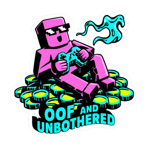 Oof and Unbothered Gaming Meme Character Sticker