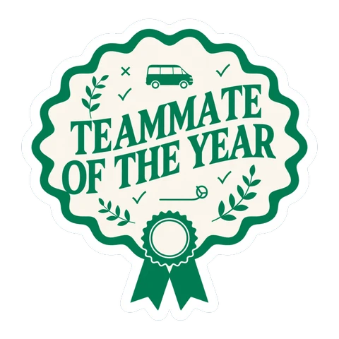 Teammate of the Year Award Ribbon Sticker
