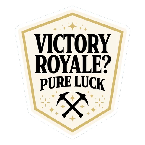 Victory Royale Pure Luck Gaming Badge Sticker