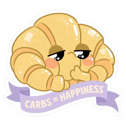 Cute Croissant Carbs Equals Happiness Vinyl Sticker