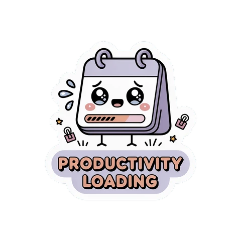 Cute Productivity Loading Calendar Sticker