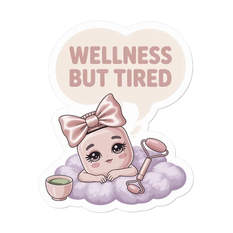 Wellness But Tired Skincare Cloud Vinyl Sticker