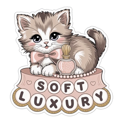 Soft Luxury Kitten Perfume Bow Vinyl Sticker