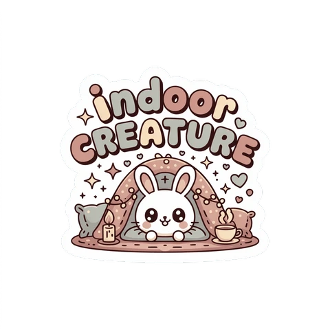 Indoor Creature Bunny Cozy Tent Vinyl Sticker