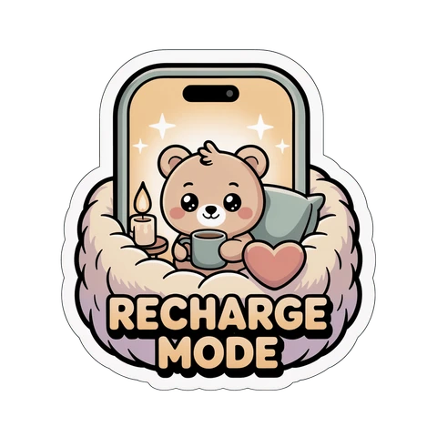 Recharge Mode Cozy Bear Phone Sticker