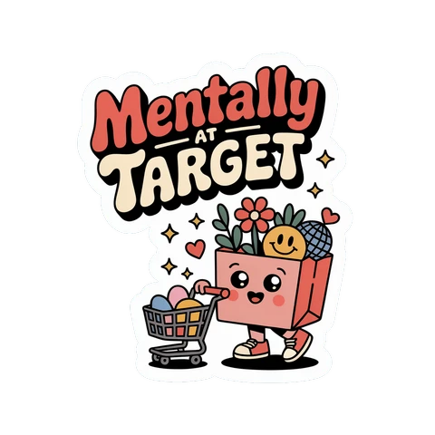 Mentally at Target Groovy Shopping Bag Vinyl Sticker