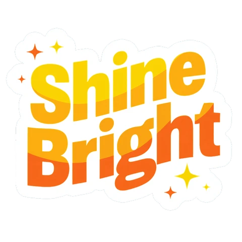 Shine Bright Retro Typography Vinyl Sticker