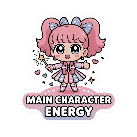 Main Character Energy Kawaii Magical Girl Sticker