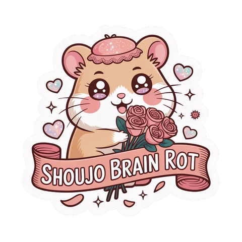 Cute Shoujo Brain Rot Hamster Vinyl Sticker