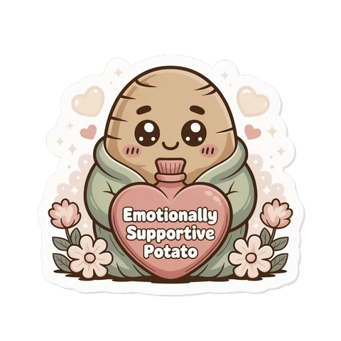 Emotionally Supportive Potato Cute Kawaii Vinyl Sticker