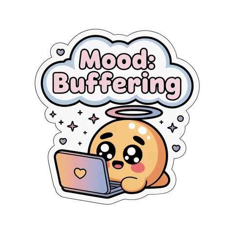 Mood Buffering Waterproof Laptop Sticker - Kawaii Emoji Vinyl Decal