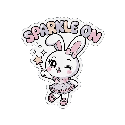 Kawaii Sparkle Bunny Idol Vinyl Sticker
