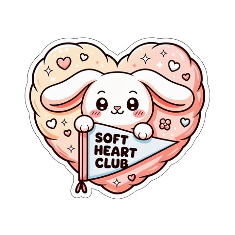 Kawaii Bunny Soft Heart Club Vinyl Sticker