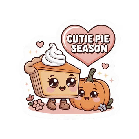 Cute Kawaii Pumpkin Pie Cutie Pie Season Sticker