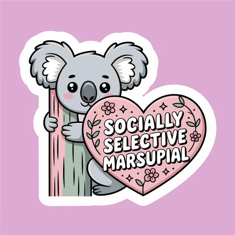 Cute Koala Socially Selective Marsupial Sticker