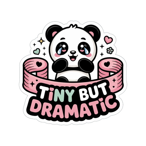 Cute Tiny But Dramatic Panda Kawaii Sticker