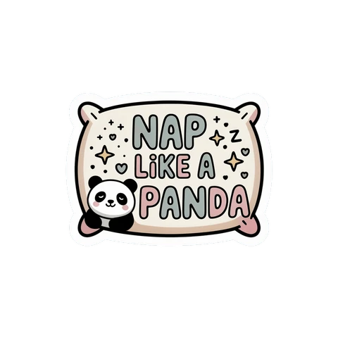 Nap Like a Panda Cute Kawaii Pillow Sticker