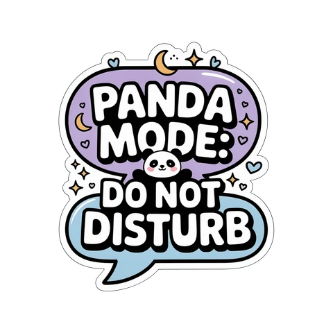 Panda Mode Do Not Disturb Kawaii Vinyl Sticker