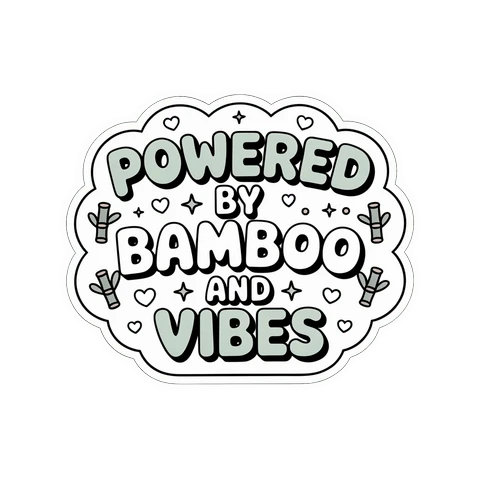 Powered by Bamboo and Vibes Cute Panda Sticker
