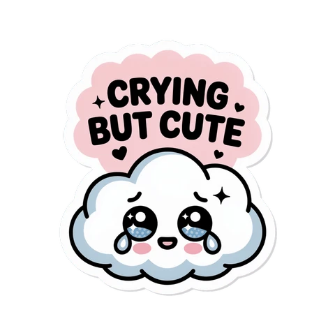 Cute Crying Cloud Kawaii Vinyl Sticker