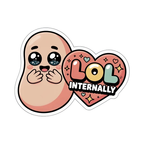 Cute LOL Internally Emoji Heart Vinyl Sticker