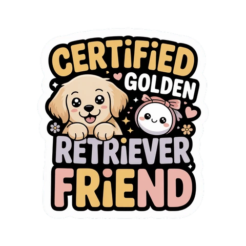 Certified Golden Retriever Friend Cute Dog Sticker