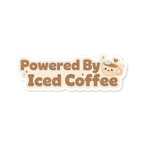 Powered By Iced Coffee Cute Kawaii Sticker