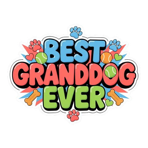 Best Granddog Ever Colorful Dog Lover Sticker