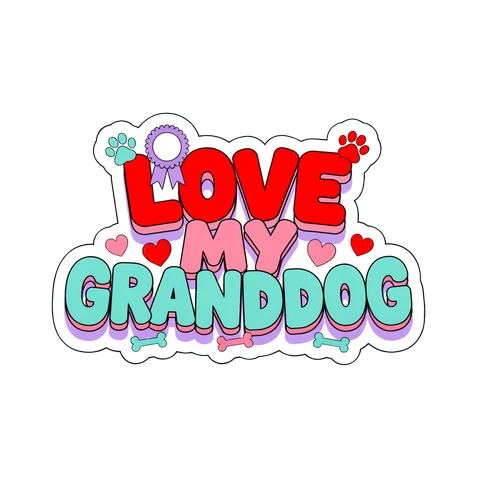 Love My Granddog Cute Dog Lover Sticker