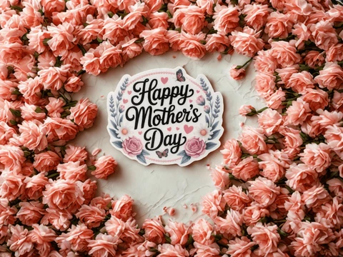 Happy Mother's Day Floral Vinyl Sticker